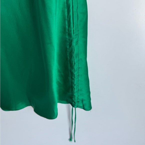 Amanda Uprichard Camela Mini Dress Emerald Green 100% Silk Women Large Mini - Picture 5 of 10